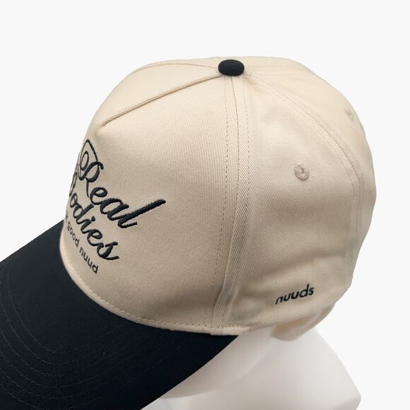 NWOT NUUDS "Real Bodies" Unisex Snapback Hat (Black/Cream | O/S) - Picture 9 of 11